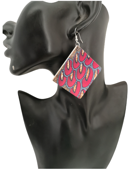 Wax printed earrings