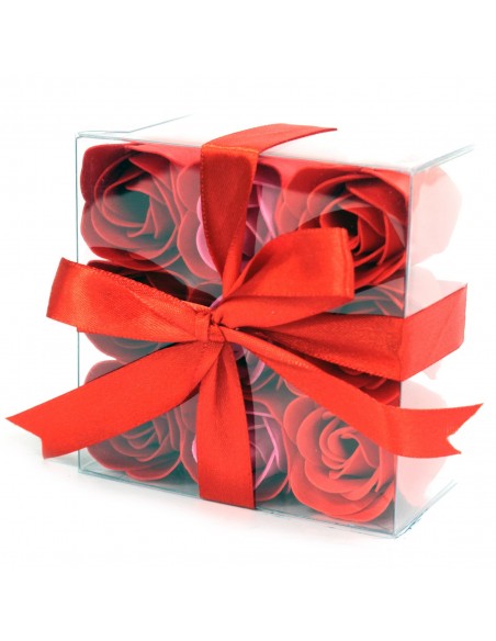 Box of 9 Soap Roses - Red