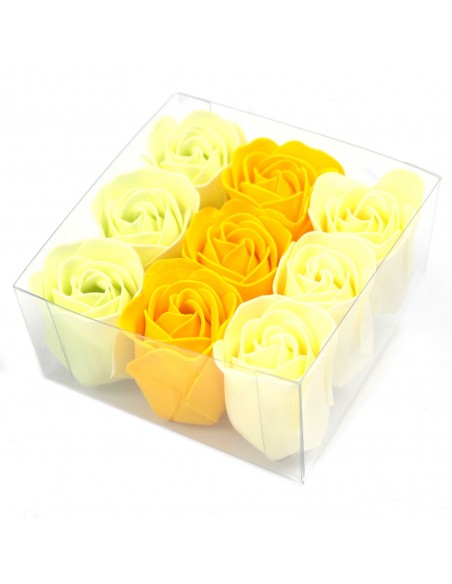 Boîte de 9 Roses de Savon - Rose du printemps