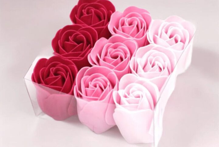 Boîte de 9 Roses de Savon - Rose