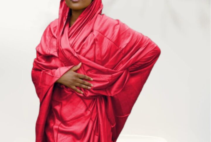 Melhfa couleur unie rouge