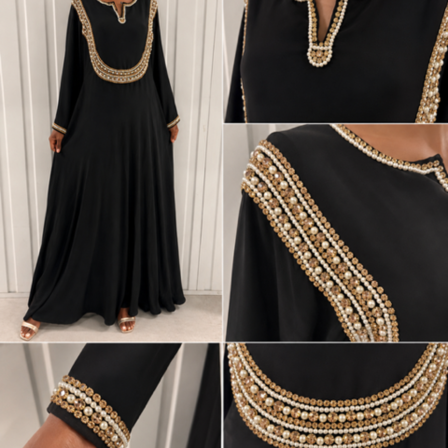Abaya perlée