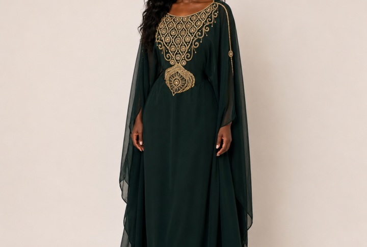 Robe perse vert foncé