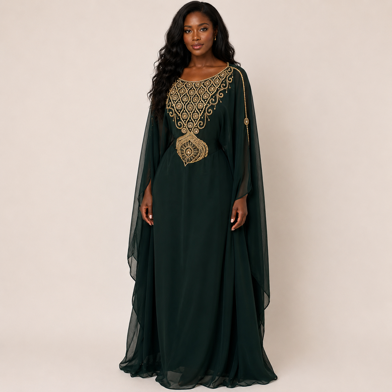 Robe perse vert foncé