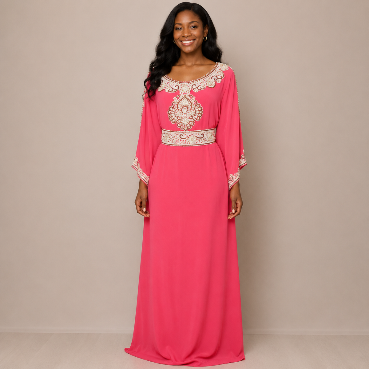 Robe perlee rose