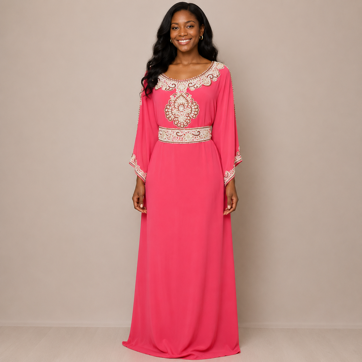 Robe perlee rose