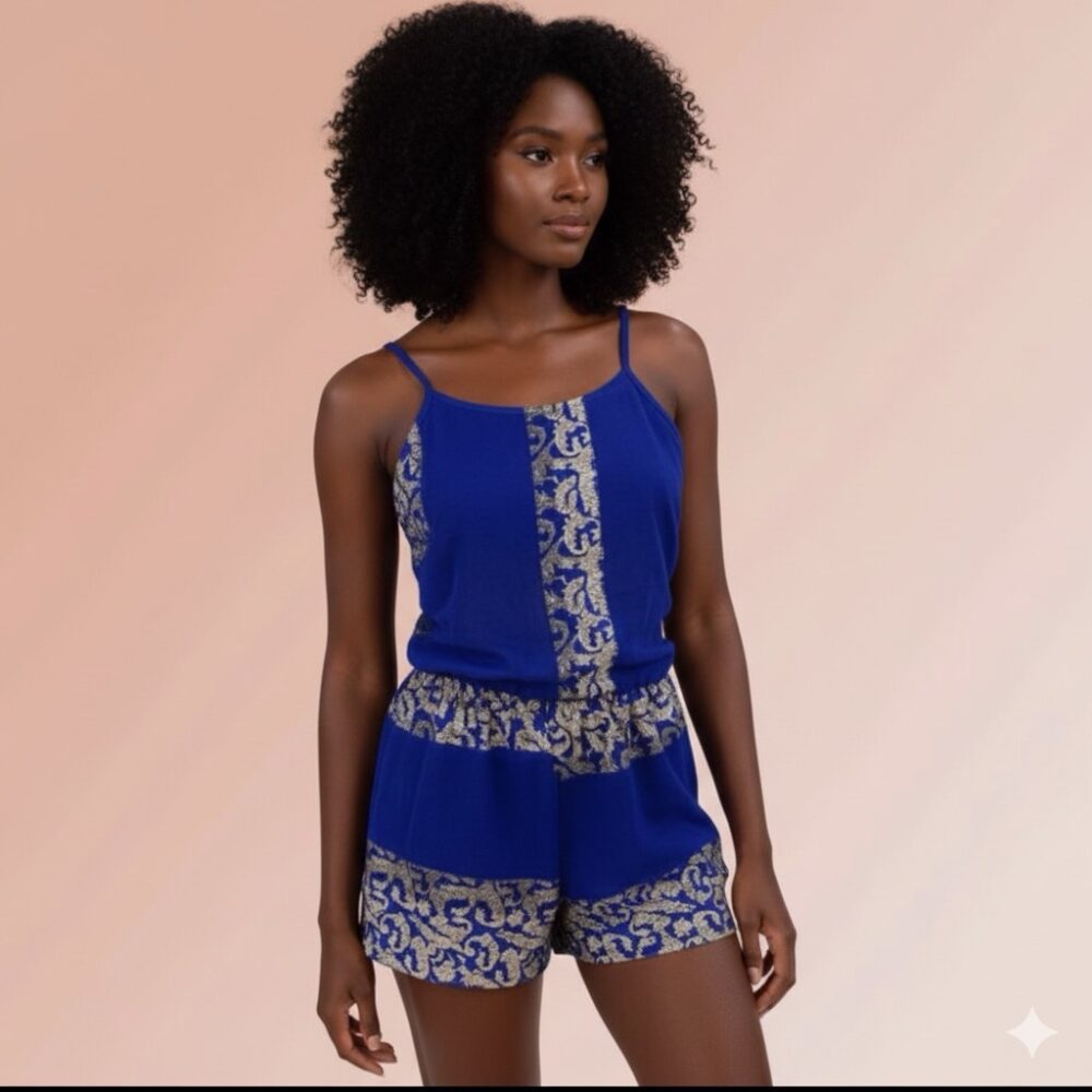 Combi-short soie imprimée et satin