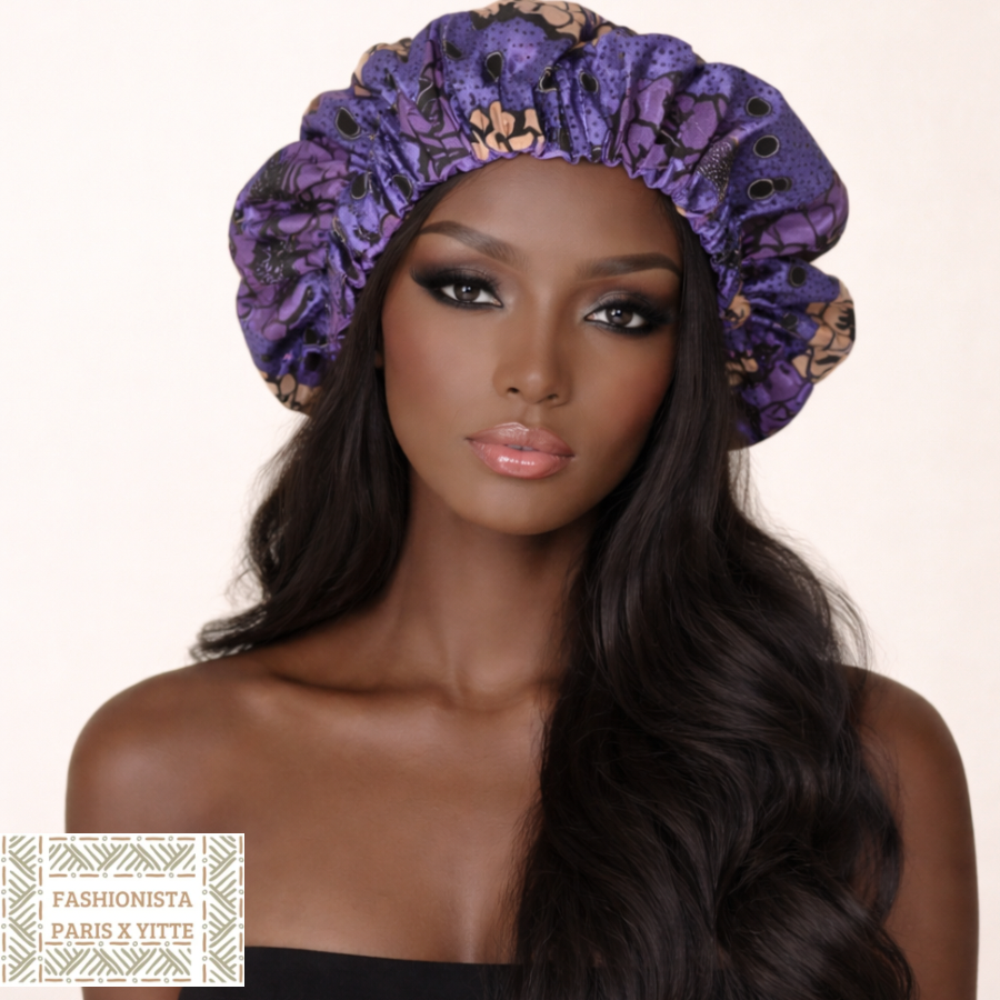 Bonnet satin imprimé wax