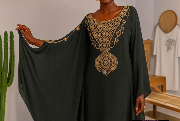 Robe perlee verte foncé