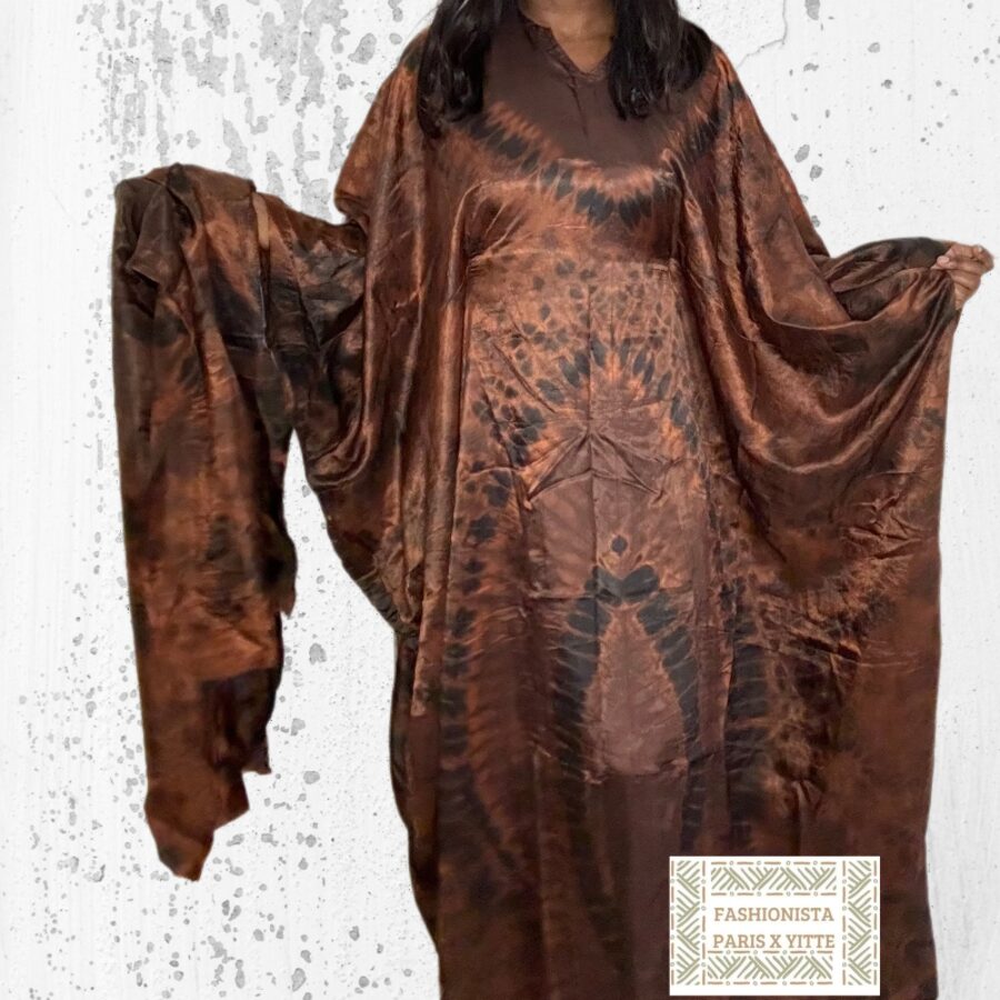 Robe soie Kampala marron et noire