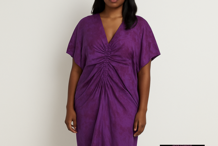 Robe froncée violette