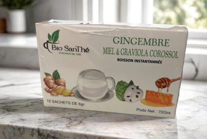 Boisson instantanée gingembre, miel et corossol