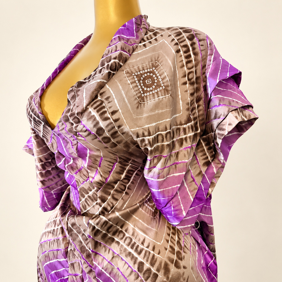 Robe soie imprimée violette