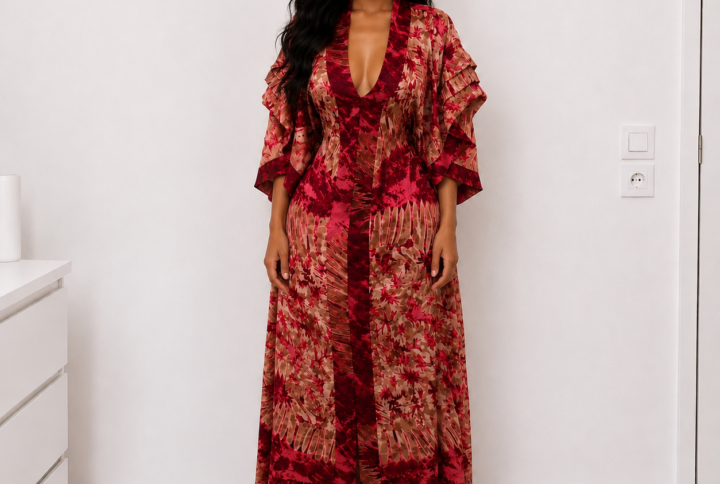 Robe soie imprimée