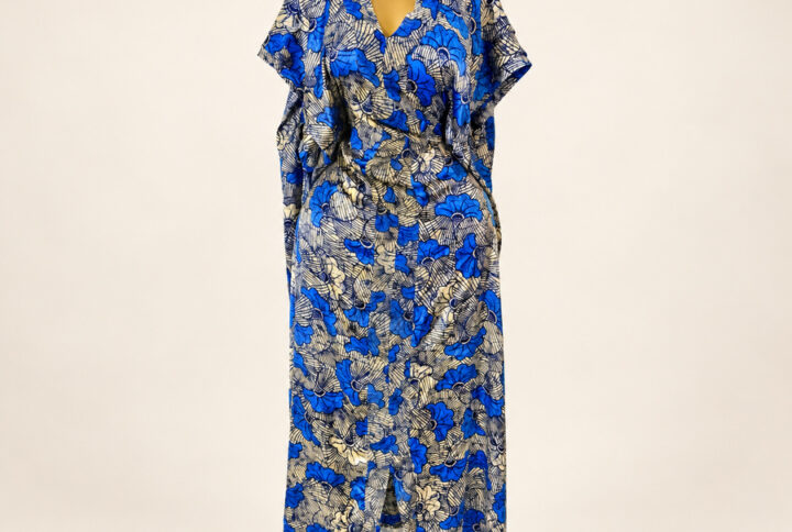 Robe soie imprimée violette