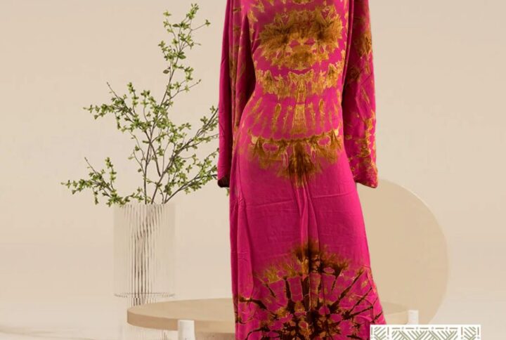 Robe melhfa rose et dorée