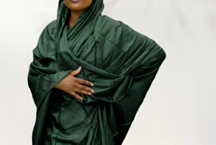 Melhfa couleur unie vert foncé