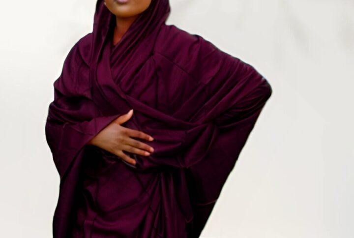 Melhfa couleur unie bordeaux