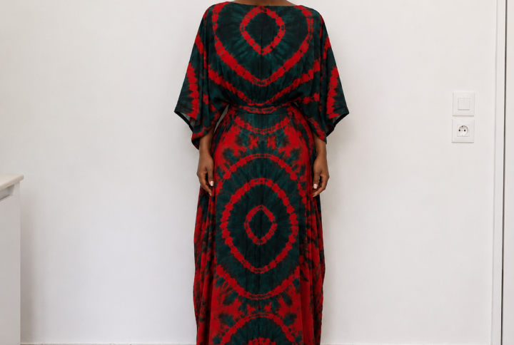 Robe melhfa rouge et vert