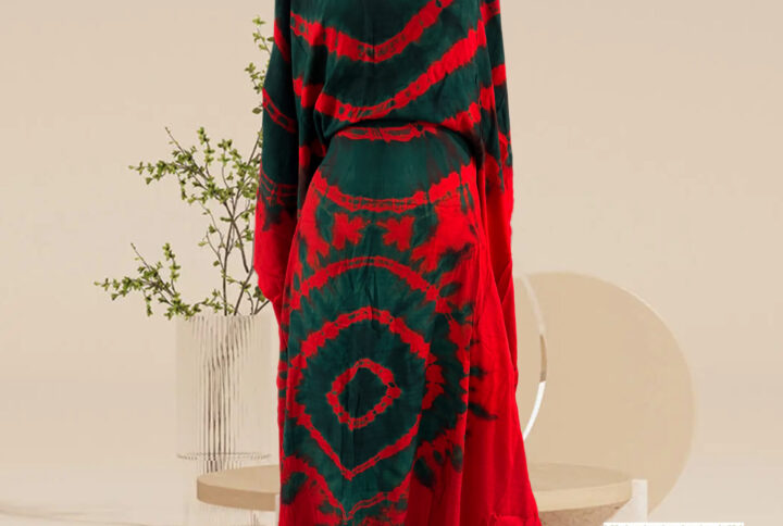 Robe melhfa rouge et vert
