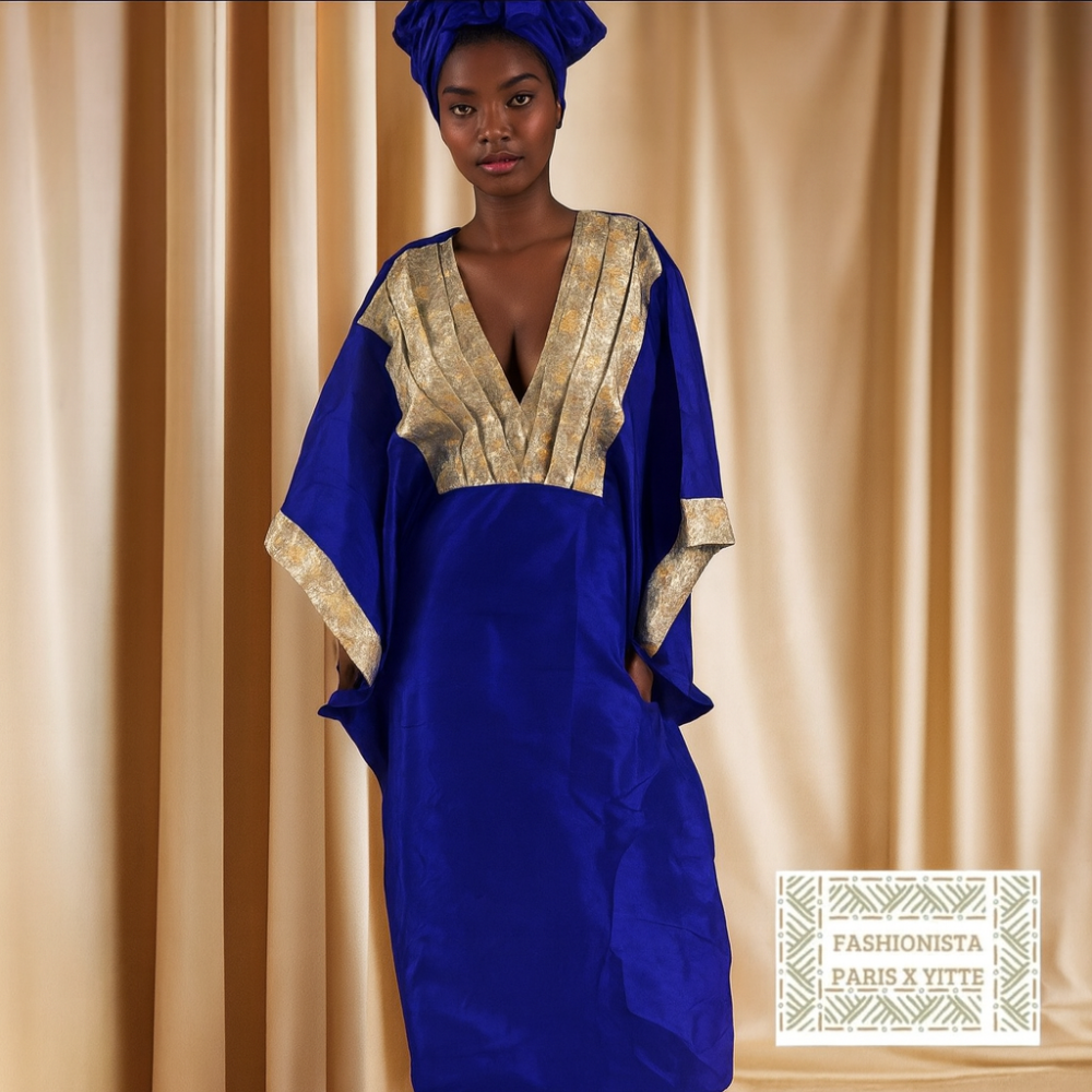 Robe chantoum & brocard avec foulard