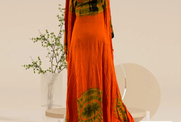 Robe melhfa orange et noire