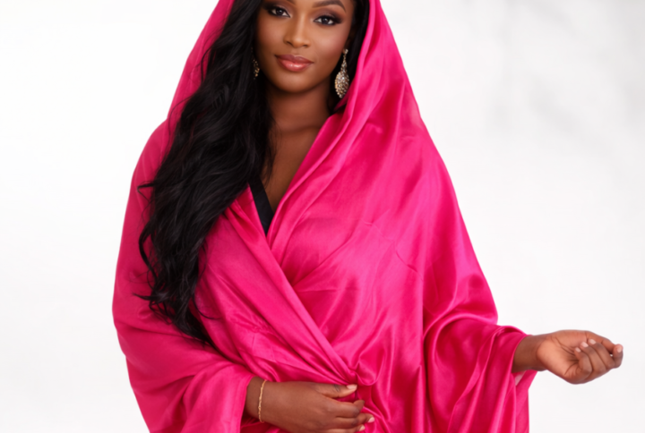 Melhfa couleur unie rose