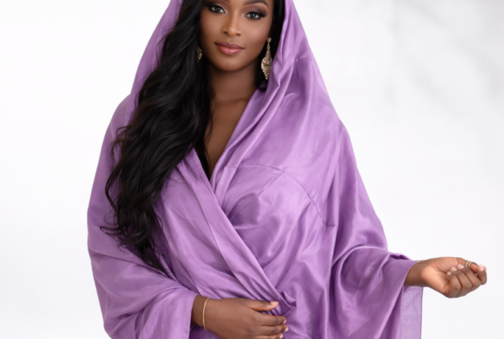 Melhfa couleur unie violette