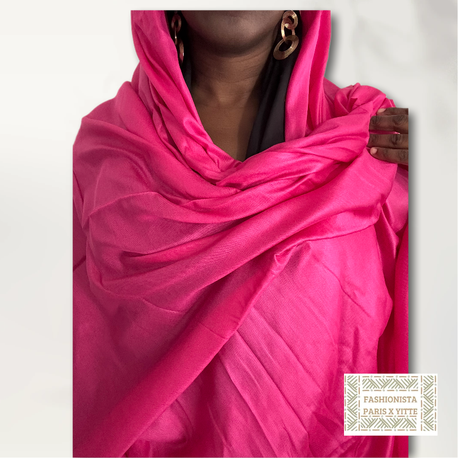 Melhfa couleur unie rose