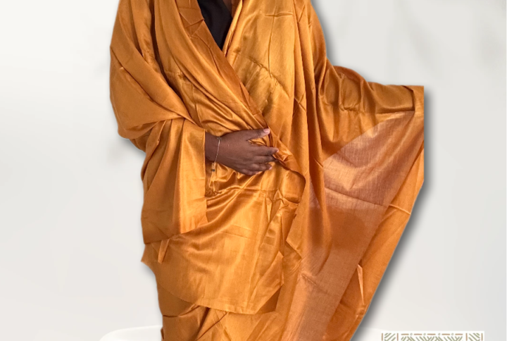 Melhfa couleur unie moutarde