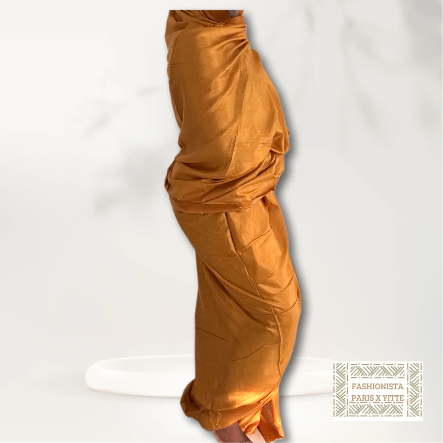 Melhfa couleur unie moutarde