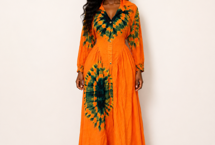 Robe longue melhfa orange