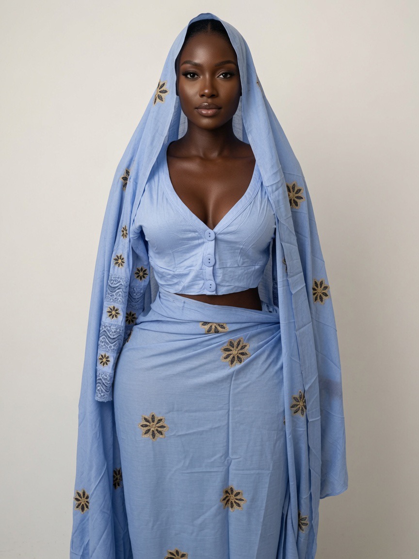 Melhfa body bleu