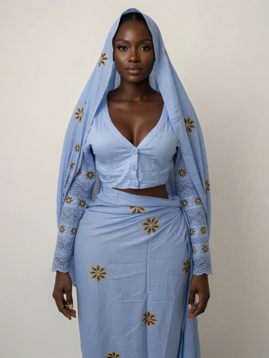 Melhfa body bleu
