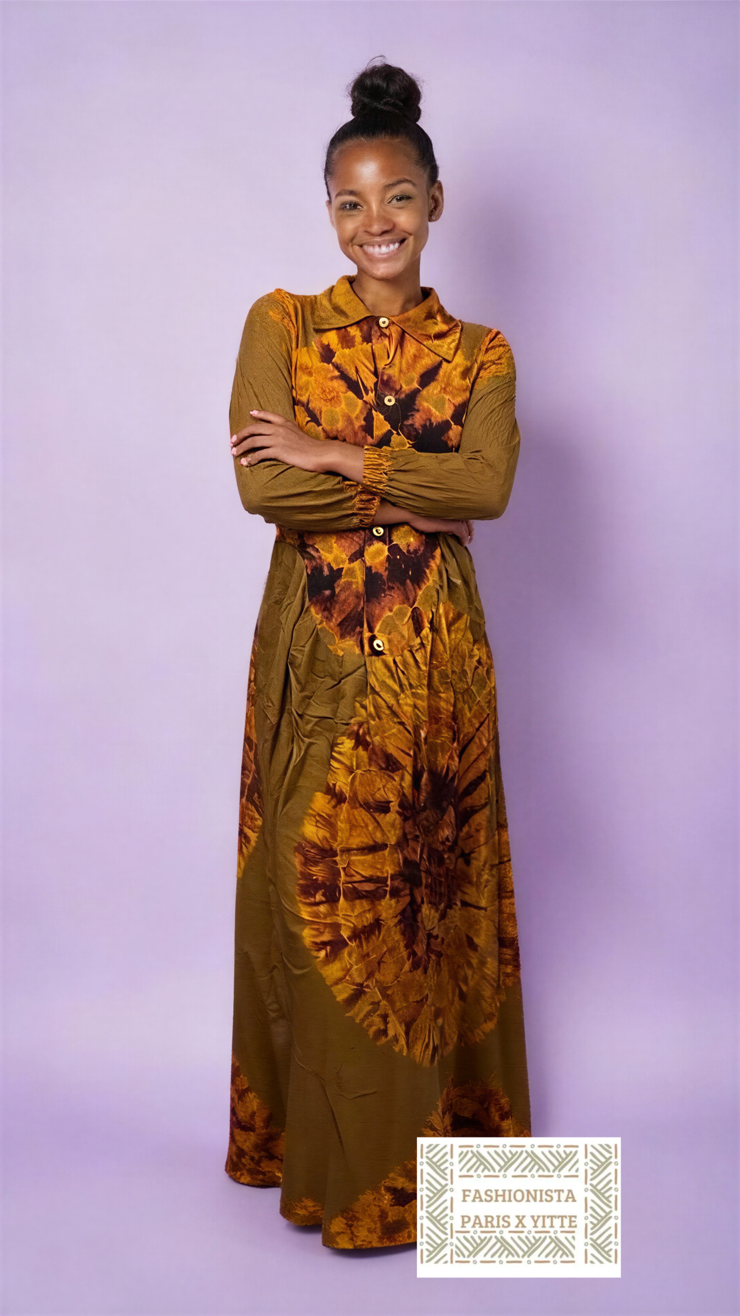 Robe longue en tissu Melhfa