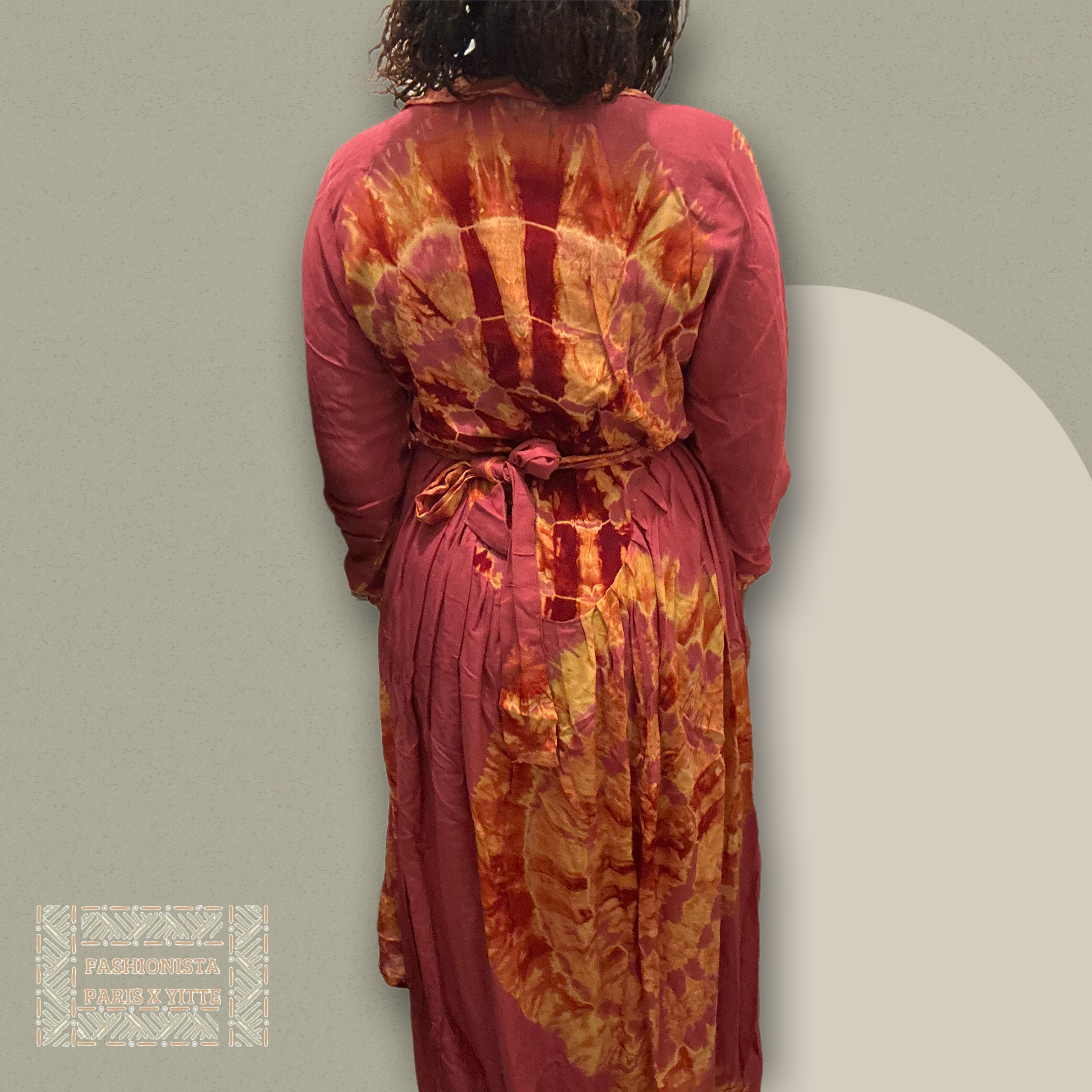 Robe melhfa rose et orange