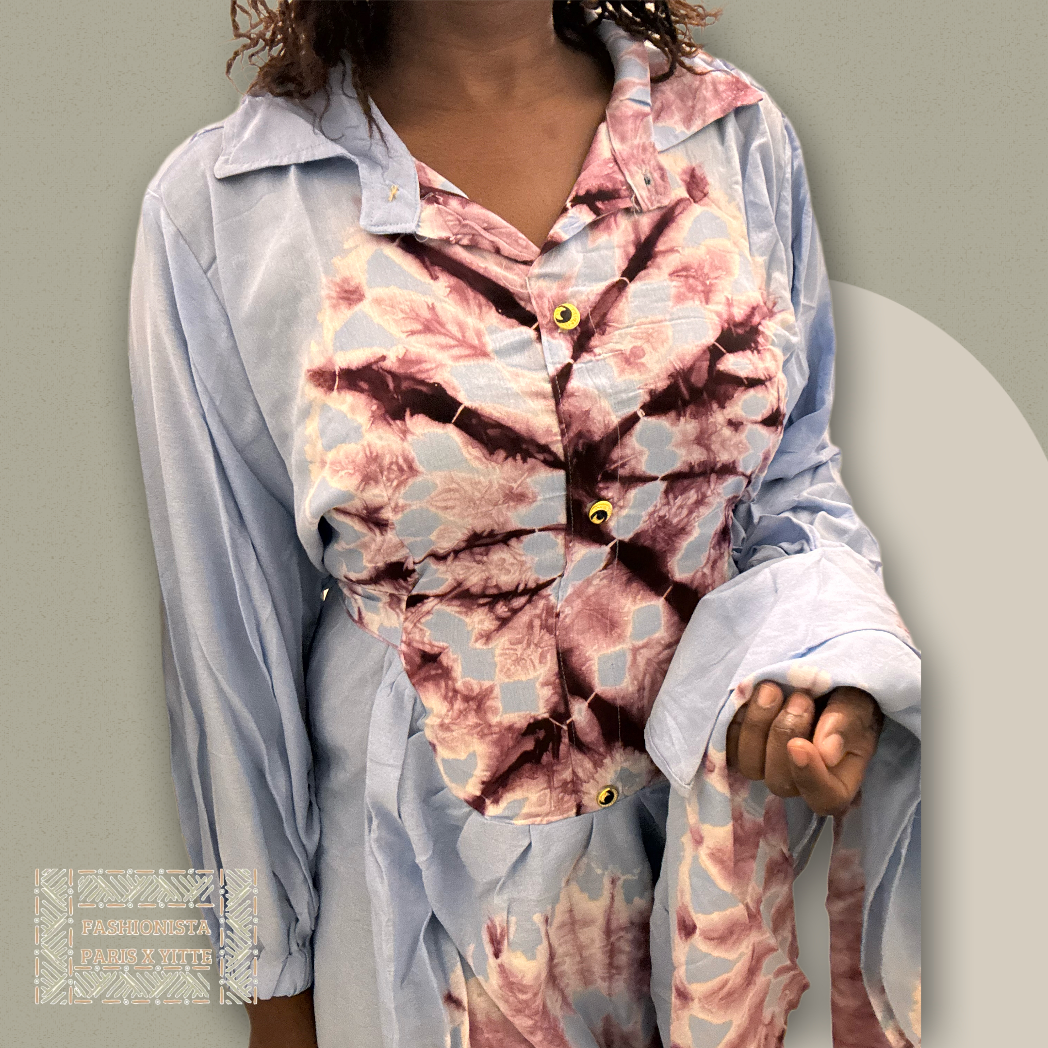 Robe melhfa bleu gris longue