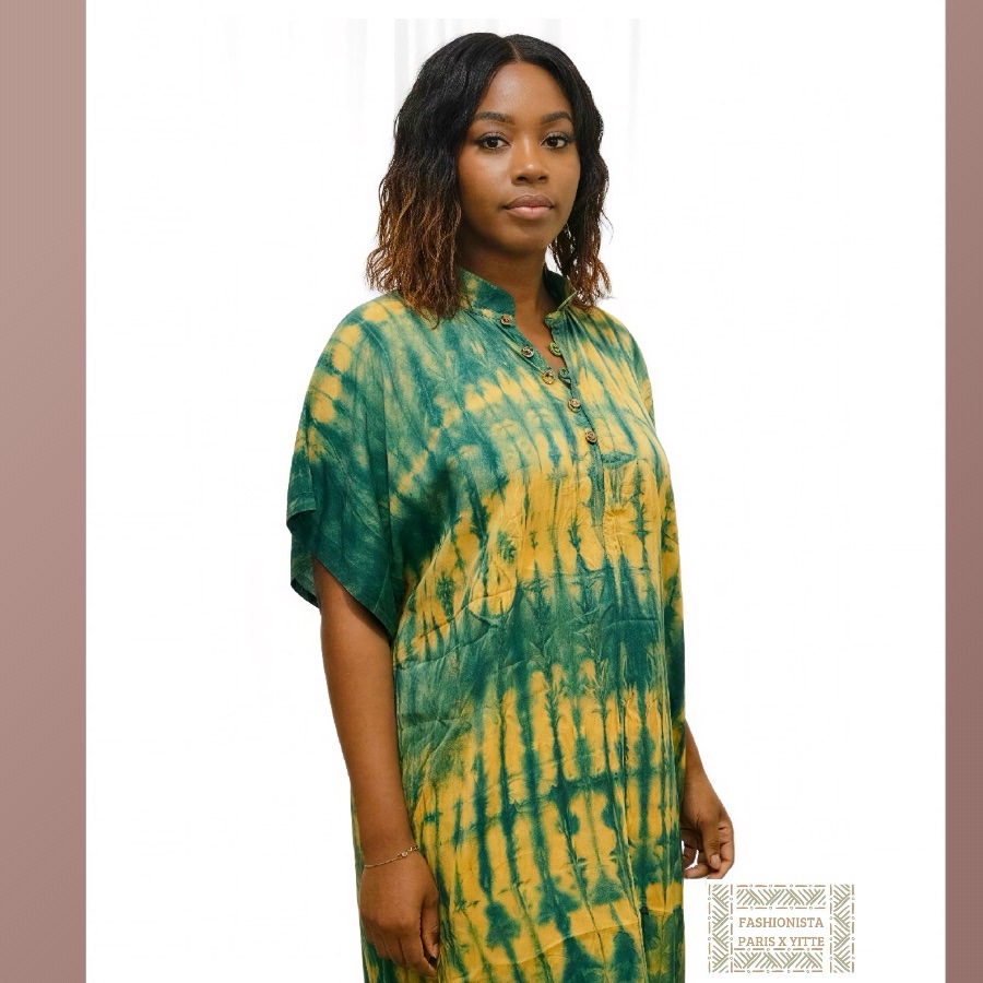 Robe longue col tunisien