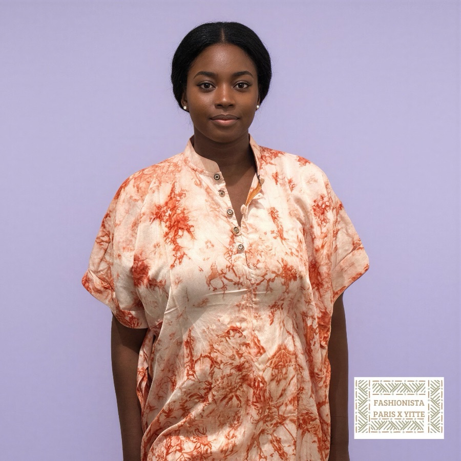 Robe longue col tunisien