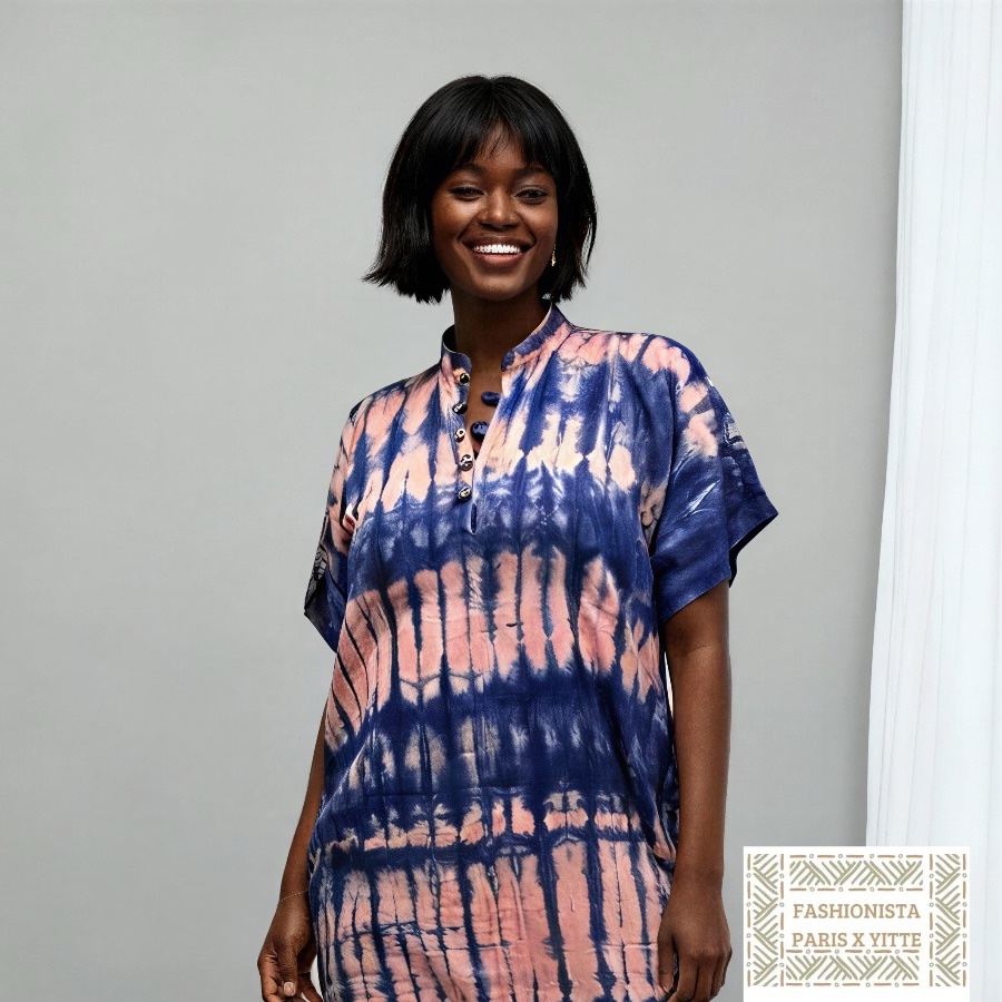 Robe longue col tunisien