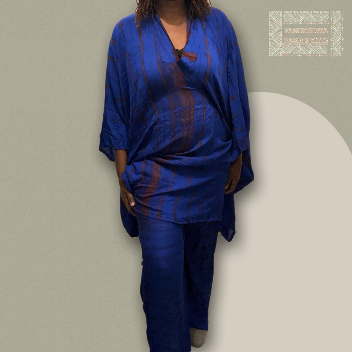 Ensemble africain bleu tie and dye