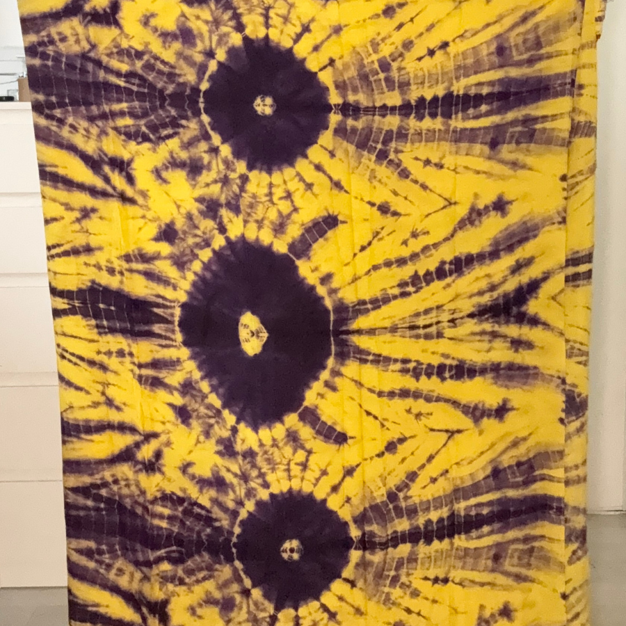 Melhfa Tie & Dye Jaune Soleil et Violet