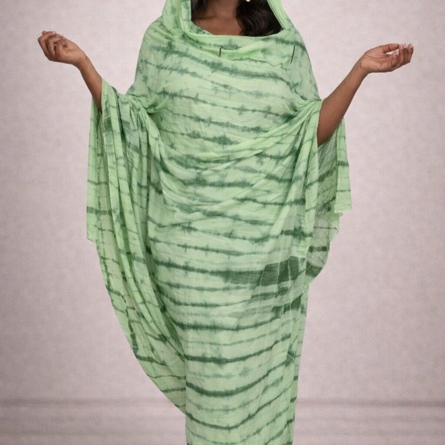 Melhfa vert sauge tie and dye