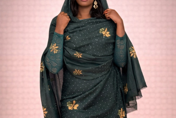 Melhfa Brodée Vert Profond