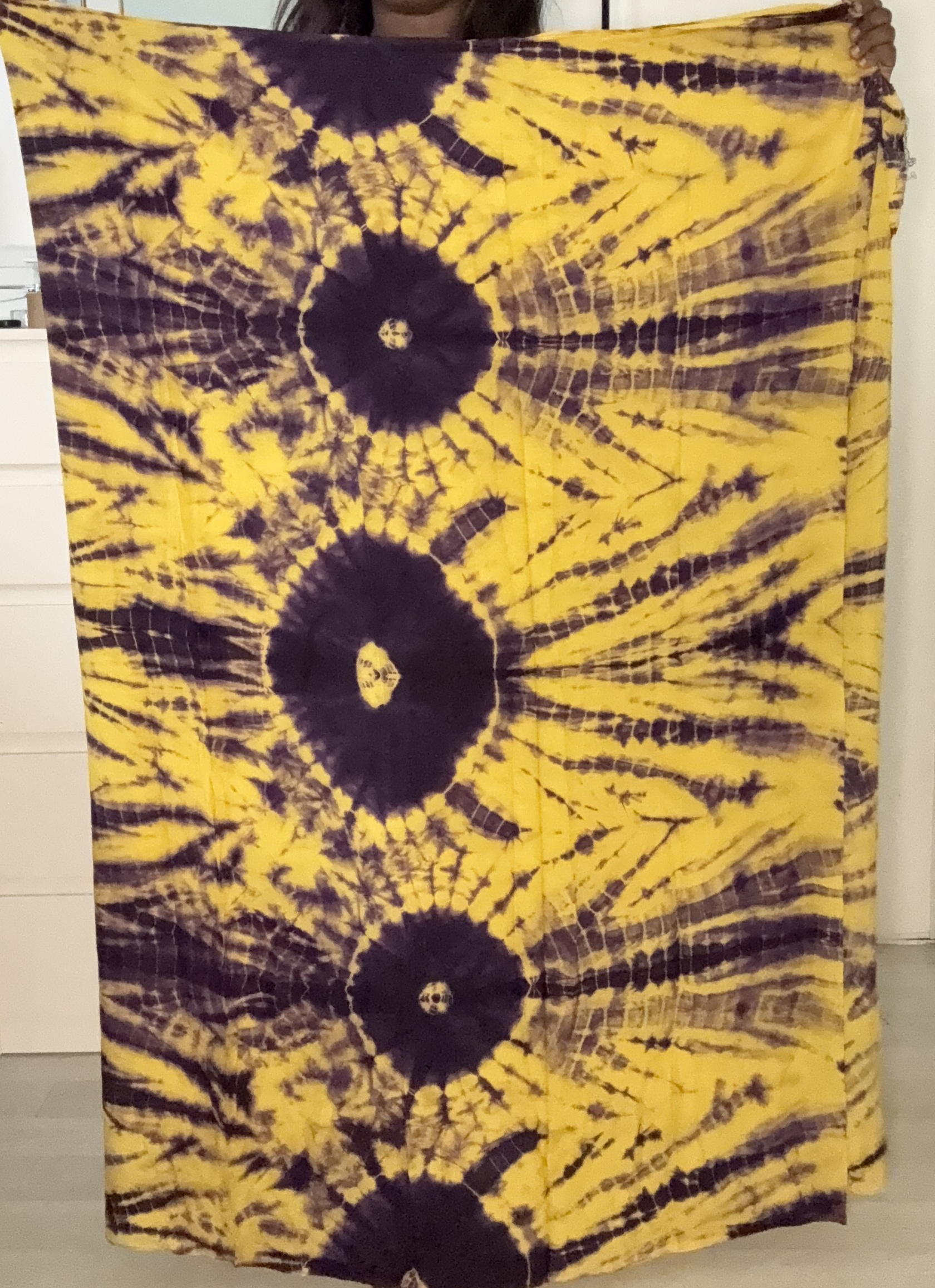 Melhfa tie and dye jaune violetMelhfa tie and dye jaune violet