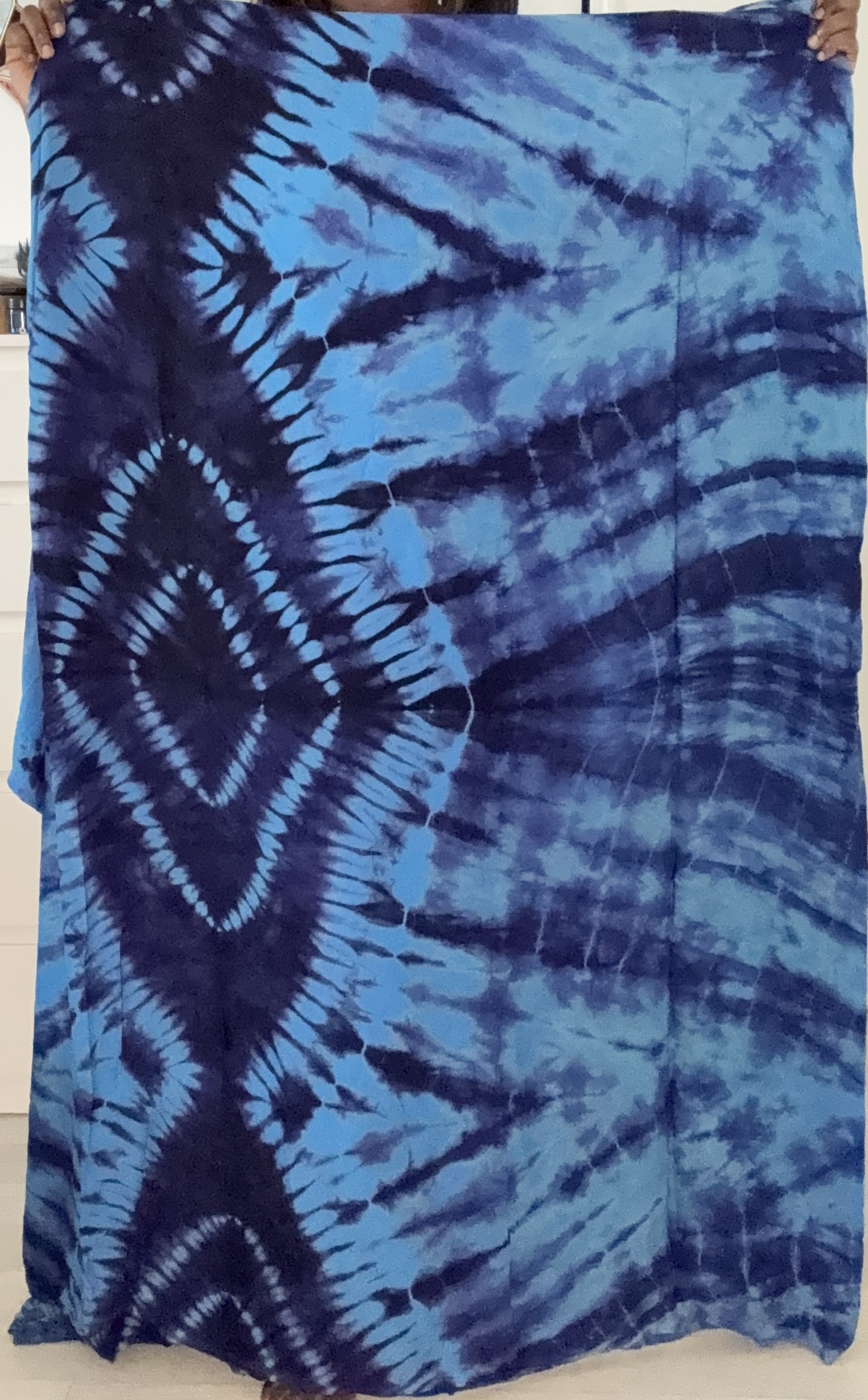 Melhfa non cousue bleue tie and dye