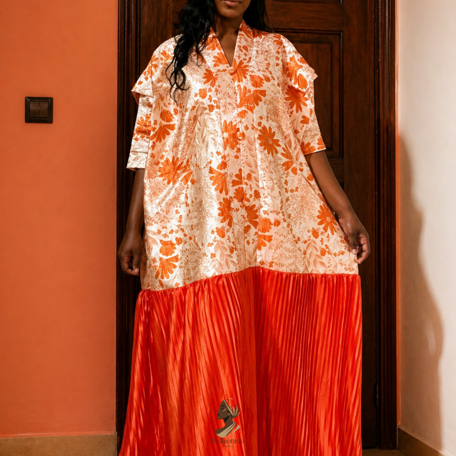 Robe brocard orange