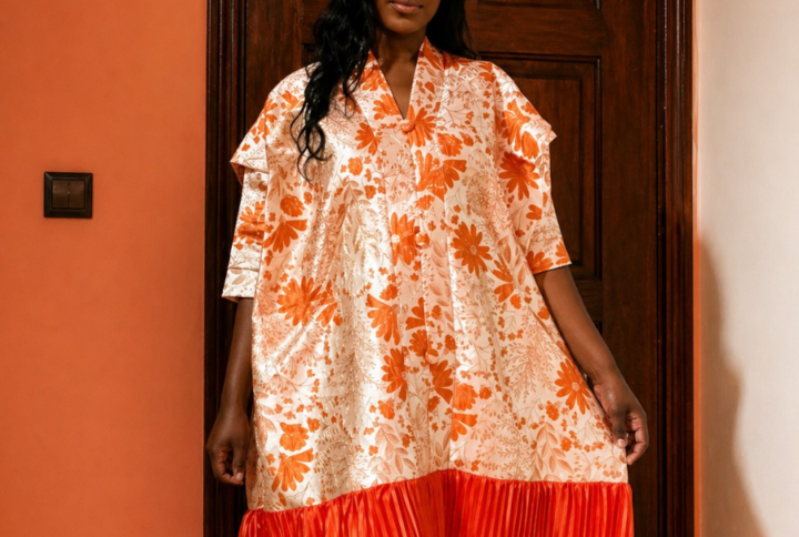 Robe brocard orange