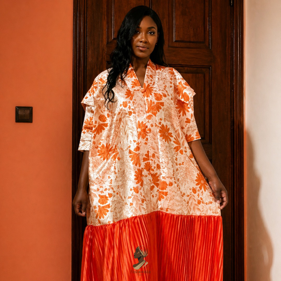 Robe brocard orange