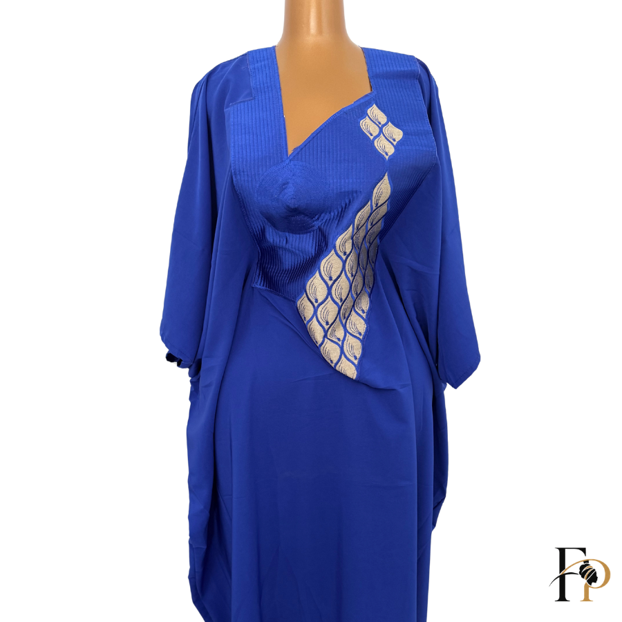 Robe boubou brodée bleu